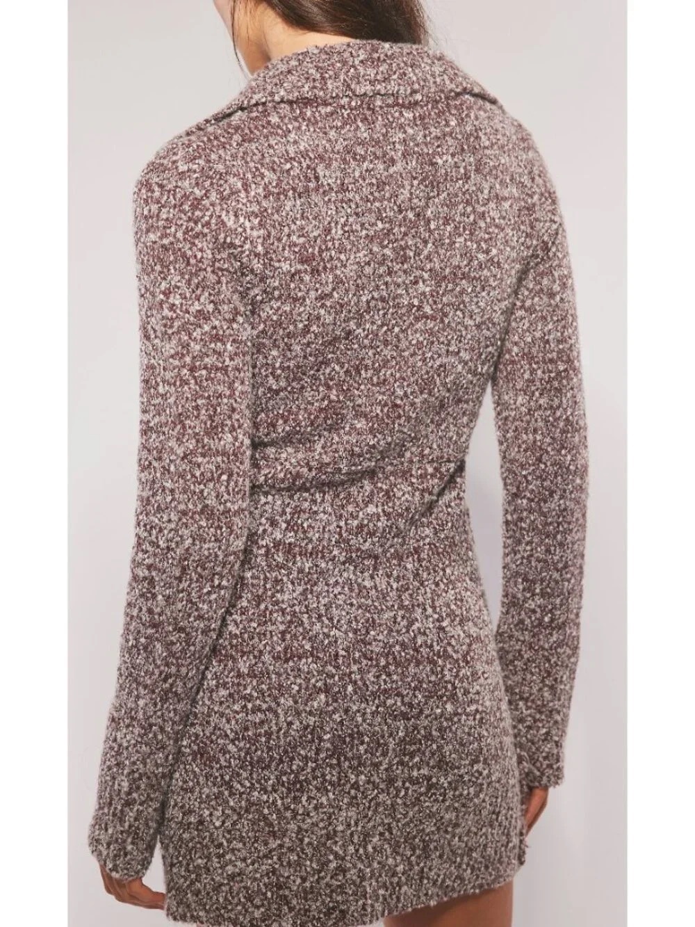 1448. FREE PEOPLE Milena Mini knit dress in Chocolate Grape Combo NWT $168 - Picture 4 of 13